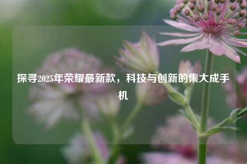 探寻2025年荣耀最新款,科技与创新的集大成手机