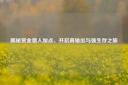 揭秘赏金猎人加点,开启高输出与强生存之旅
