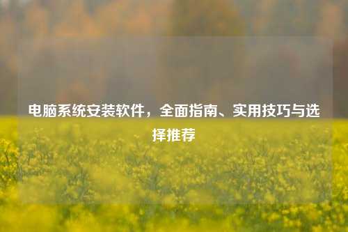 电脑系统安装软件,全面指南、实用技巧与选择推荐