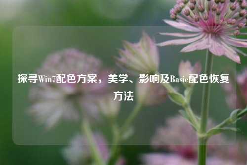 探寻Win7配色方案,美学、影响及Basic配色恢复