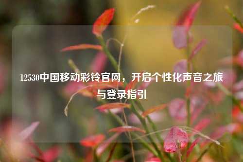 12530中国移动彩铃官网，开启个性化声音之旅与登录指引