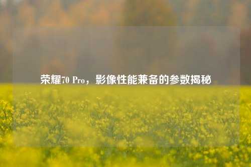 荣耀70 Pro,影像性能兼备的参数揭秘