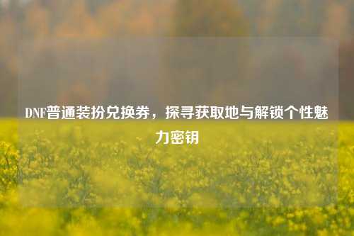 DNF普通装扮兑换券,探寻获取地与解锁个性魅力密钥