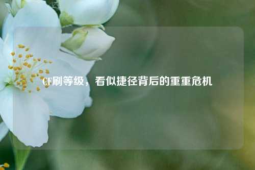 CF刷等级,看似捷径背后的重重危机