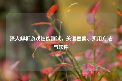 深入解析游戏性能测试,关键要素、实用 与软件