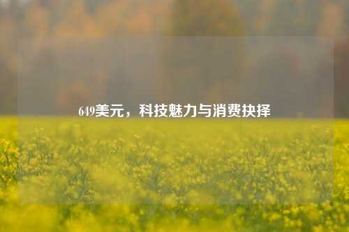 649美元,科技魅力与消费抉择