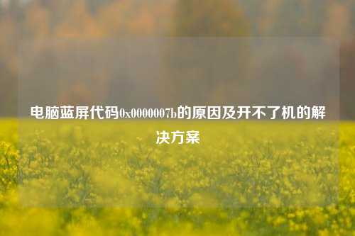 电脑蓝屏代码0x0000007b的原因及开不了机的解决方案