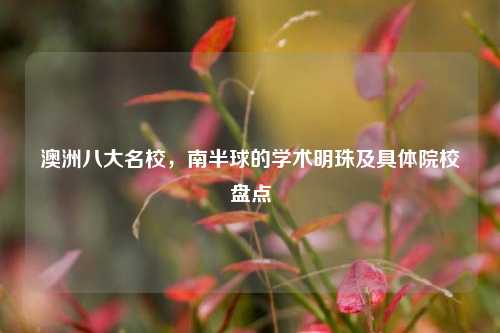 澳洲八大名校,南半球的学术明珠及具体院校盘点