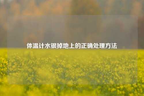 体温计水银掉地上的正确处理