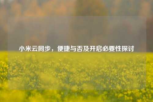 小米云同步，便捷与否及开启必要性探讨